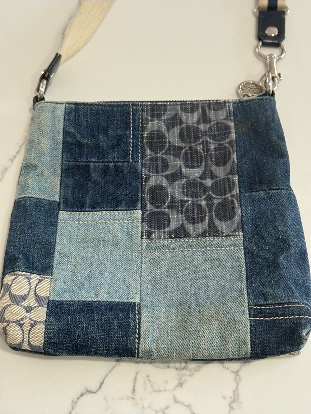 Coach Vintage Coach poppy Signature Denim Patchwork Crossbody Swingpack Bag - Picture 6 of 9